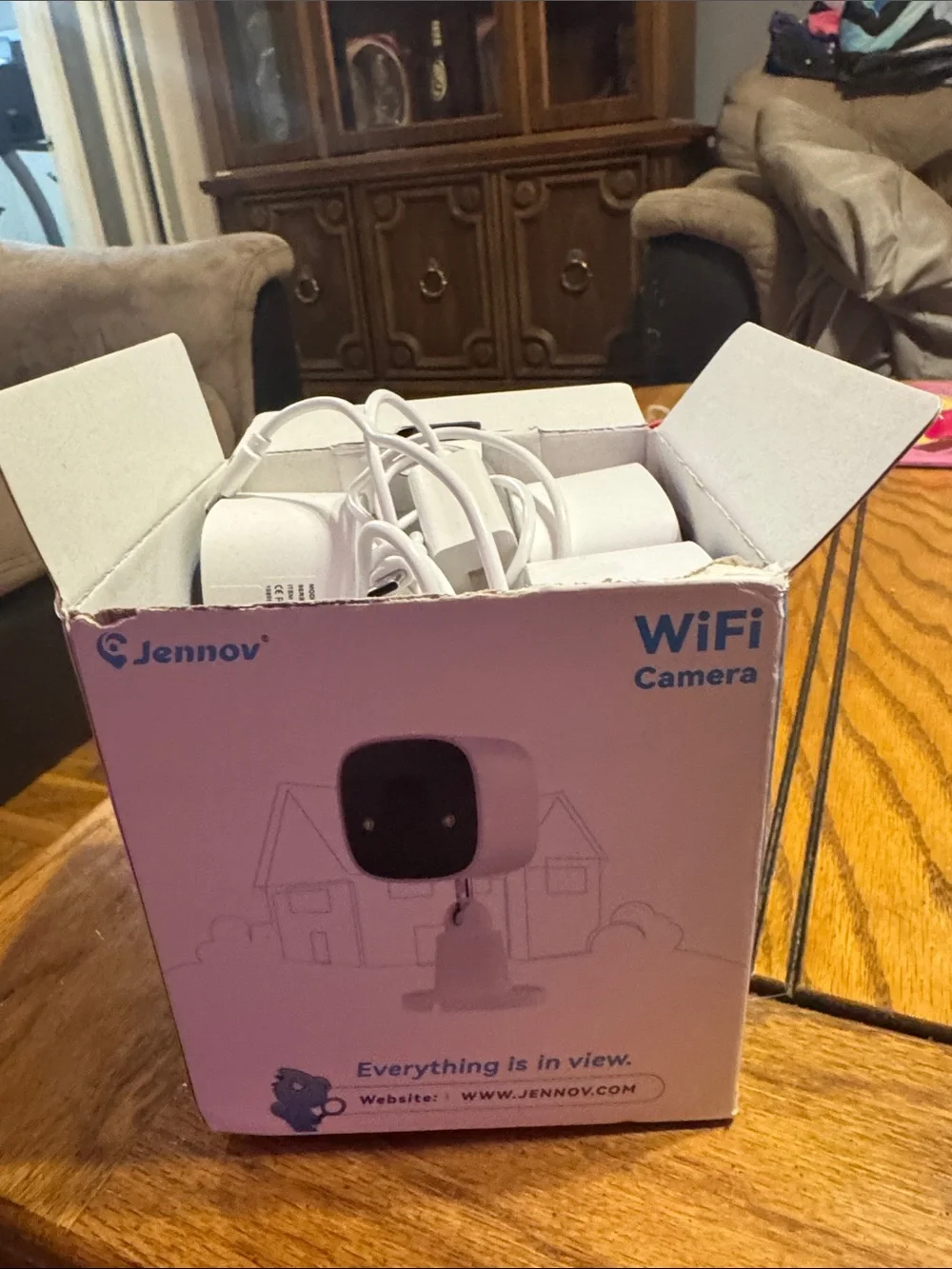 White Security Camera with Adjustable Mount - Compact Indoor/Outdoor Camera